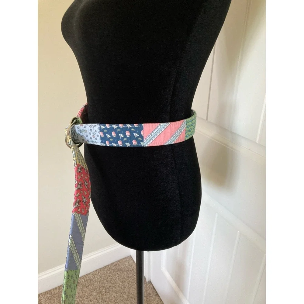 Vineyard Vines‎ Shep & Ian Multicolor Golf Patchwork Fabric Cloth Belt Size M